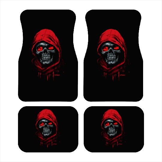 Red Hood and Dark Skull Car Mats
