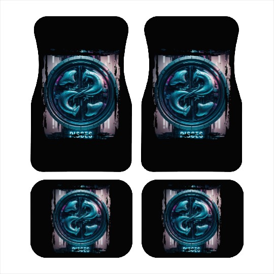Zodiac sign Pisces in cyberpunk era Future Car Mats