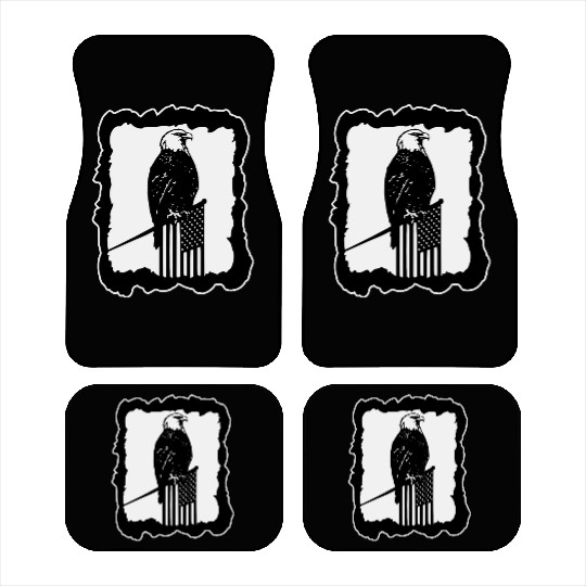 Framed Eagle On Flag Pole LIKE US ON FACEBOOK # Car Mats