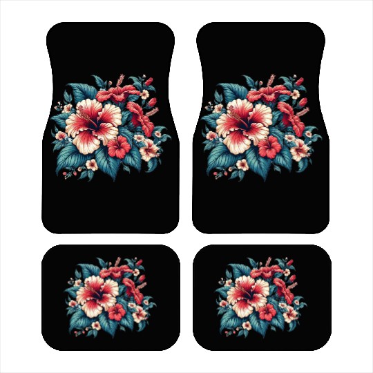 Tropical Hibiscus Bloom Car Mats