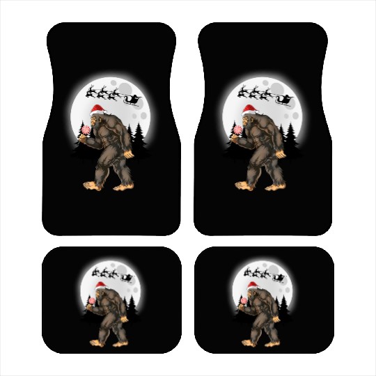 Bigfoot Believe Christmas Tree Sasquatch Santa Car Mats