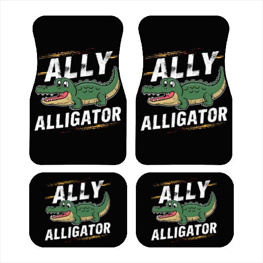 Funny Reptile Pride Month LGBT Ally Cute Alligator Car Mats