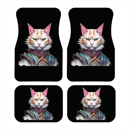 Samurai Cat Guardian Car Mats