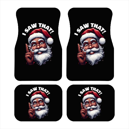 Santa's Watching Festive African American Santa Car Mats