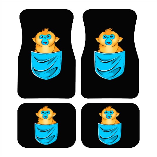 Cute Golden Snub Nosed Monkey In A Pocket Car Mats