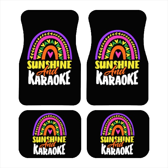 Sun And Karaoke Rainbow Heart Car Mats