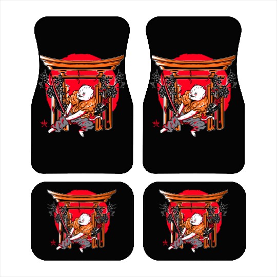 Kanji Japan Katana Ninja Cat Samurai Car Mats