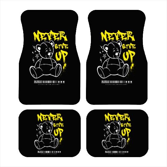 Teddy Bear "Never Give Up" Car Mats