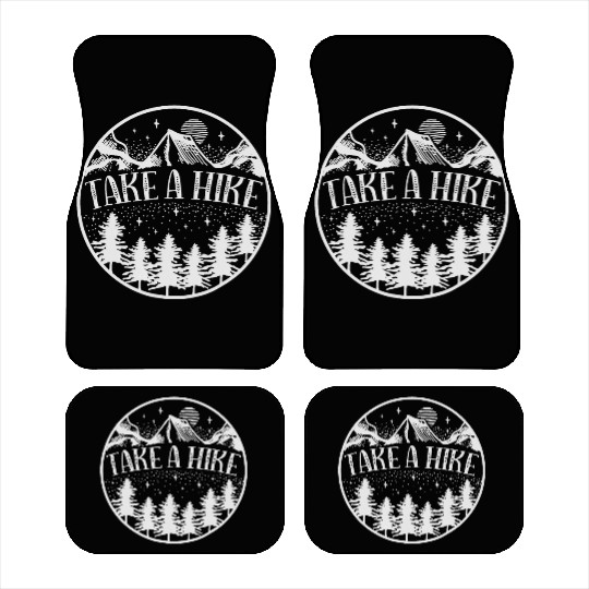 Take A Hike Mountain Hiking Camping Outdoors Car Mats