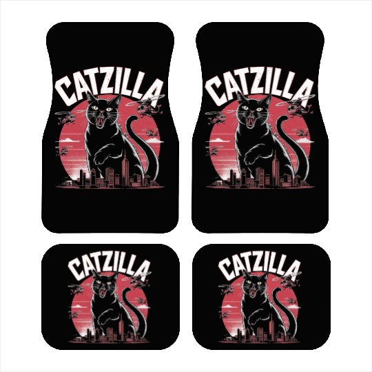 Catzilla Attacks City Design Car Mats