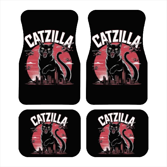 Catzilla Attacks City Design Car Mats