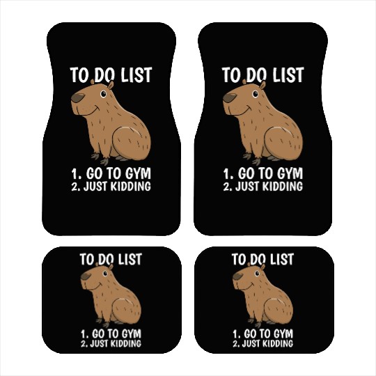Capybara Procrastination Car Mats