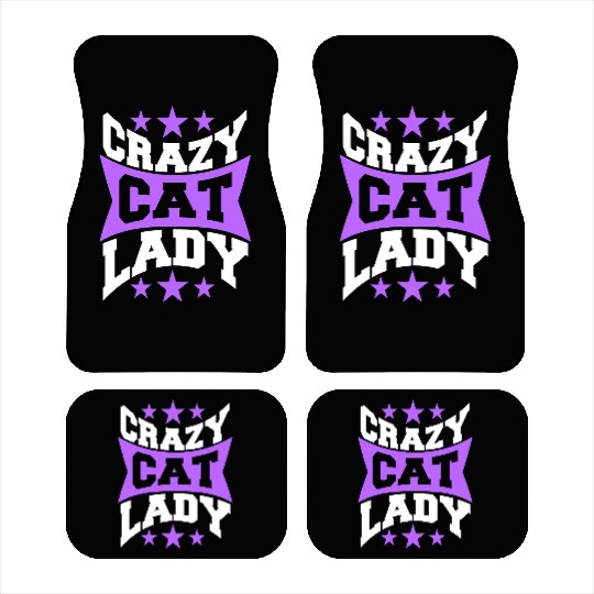 Crazy Cat Lady Text Love Saying Quote Weird Woman Car Mats