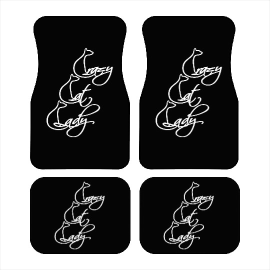 Crazy Cat Lady Text Love Saying Quote Weird Woman Car Mats