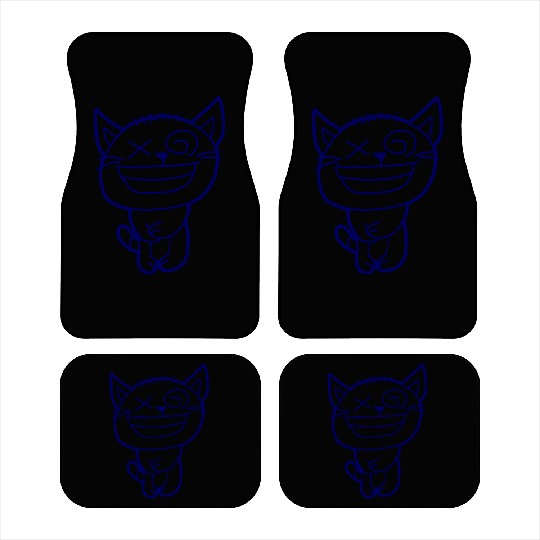 Crazy Cat Weird Funny Eyes Cool Grimace Cartoon Car Mats