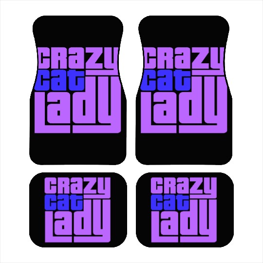 Crazy Cat Lady Text Love Saying Quote Weird Woman Car Mats