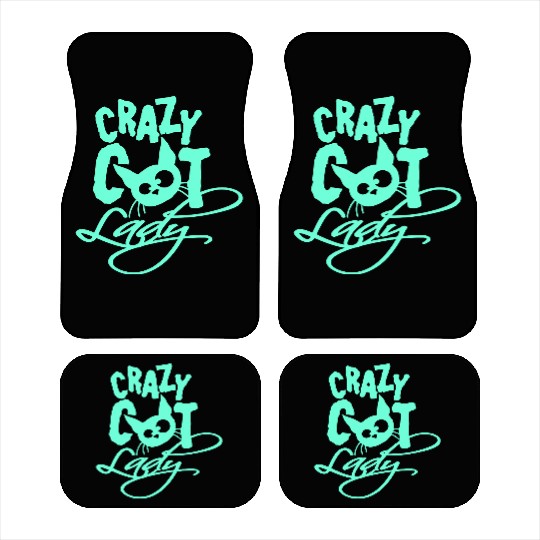 Crazy Cat Lady Text Love Saying Quote Weird Woman Car Mats