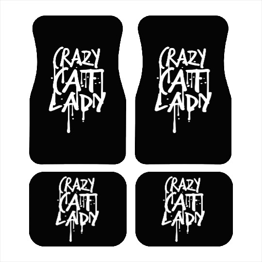 Crazy Cat Lady Text Love Saying Quote Weird Woman Car Mats