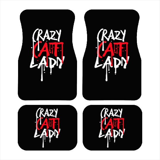Crazy Cat Lady Text Love Saying Quote Weird Woman Car Mats