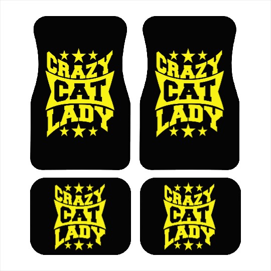 Crazy Cat Lady Text Love Saying Quote Weird Woman Car Mats