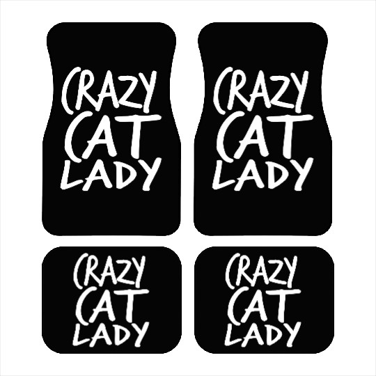 Crazy Cat Lady Text Love Saying Quote Weird Woman Car Mats