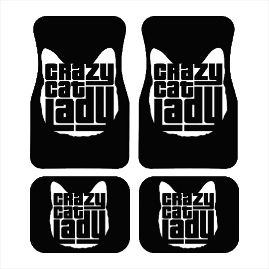Crazy Cat Lady Text Love Saying Quote Weird Woman Car Mats