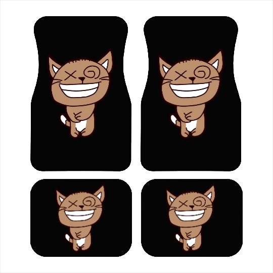 Crazy Cat Weird Funny Eyes Cool Grimace Cartoon Car Mats