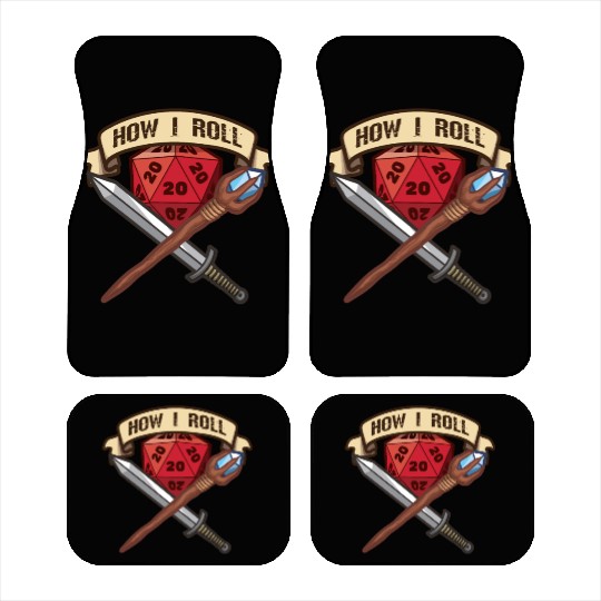 RPG Gaming How I Roll Adventure Magic Dungeon Car Mats