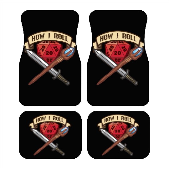 RPG Gaming How I Roll Adventure Magic Dungeon Car Mats