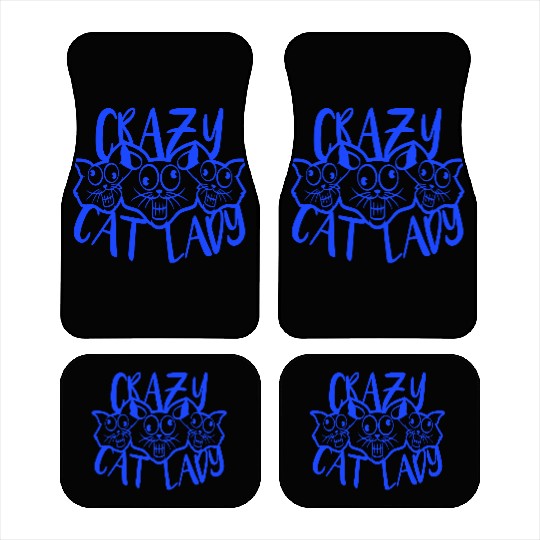 Crazy Cat Lady Text Love Saying Quote Weird Woman Car Mats