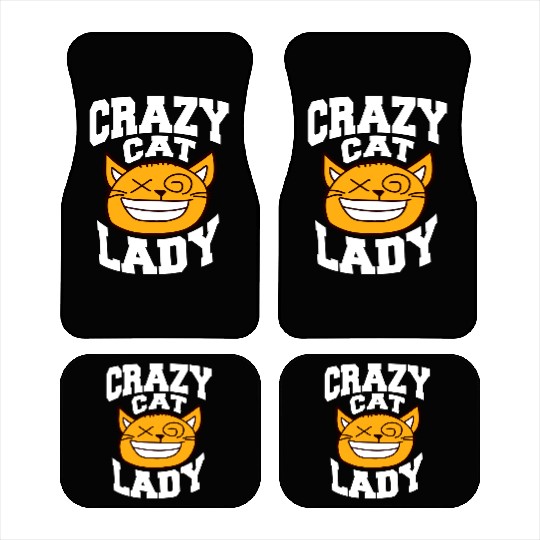 Crazy Cat Lady Text Love Saying Quote Weird Woman Car Mats