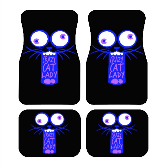 Crazy Cat Lady Text Love Saying Quote Weird Woman Car Mats