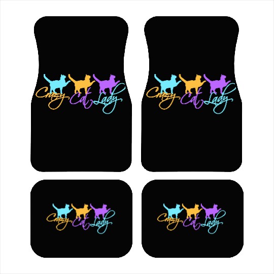 Crazy Cat Lady Text Love Saying Quote Weird Woman Car Mats