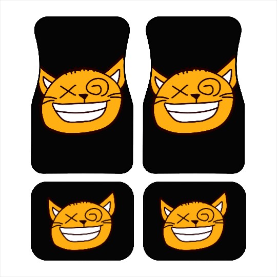 Crazy Cat Weird Funny Eyes Cool Grimace Cartoon Car Mats