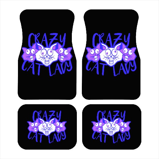 Crazy Cat Lady Text Love Saying Quote Weird Woman Car Mats