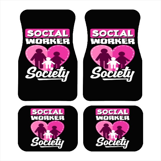 Social Worker Society Heart Family Car Mats