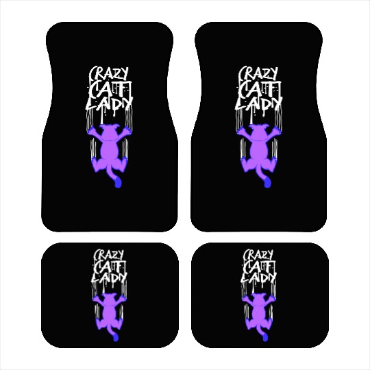 Crazy Cat Lady Text Love Saying Quote Weird Woman Car Mats