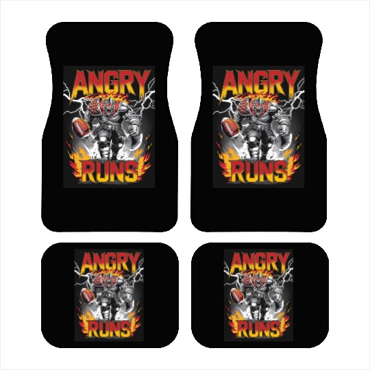 Angry runs monster charging spiked football battle Car Mats