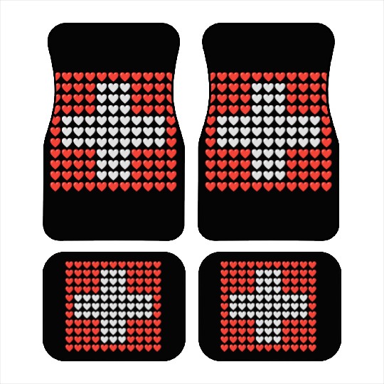 Switzerland HEARTS Flag Car Mats