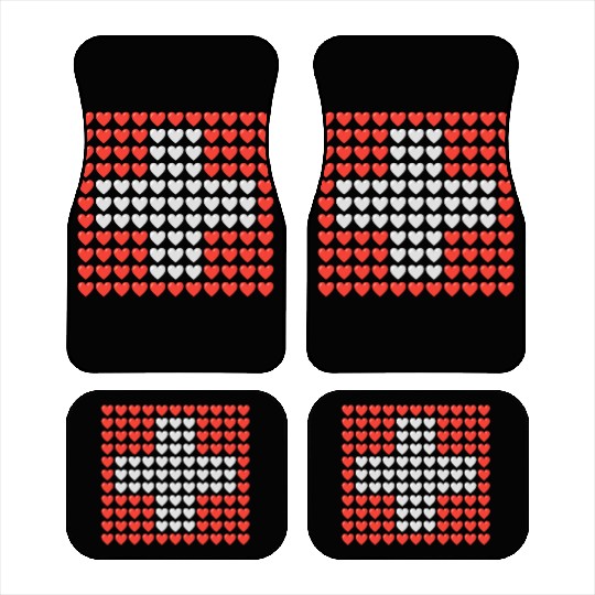 Switzerland HEARTS Flag Car Mats