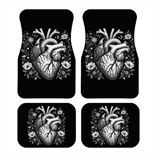 Botanical Heart Artistic Anatomy Car Mats