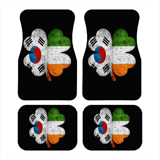 Korean Irish Shamrock South Korea Ireland Flag Car Mats