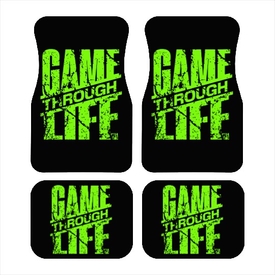 Game Through Life Neon Green Car Mats