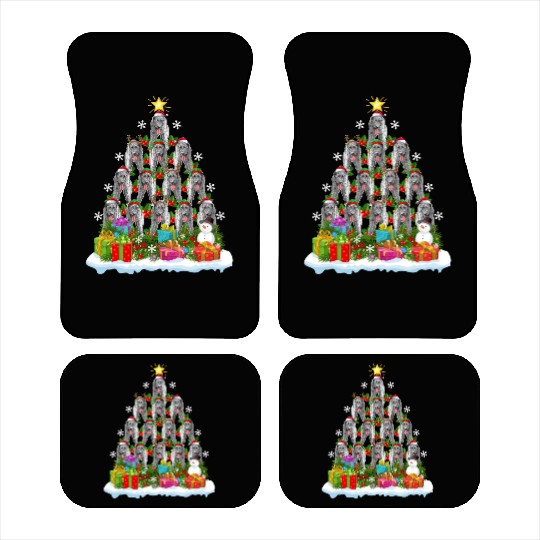 Irish Wolfhound Dog Ugly Christmas Tree Santa Hat Car Mats