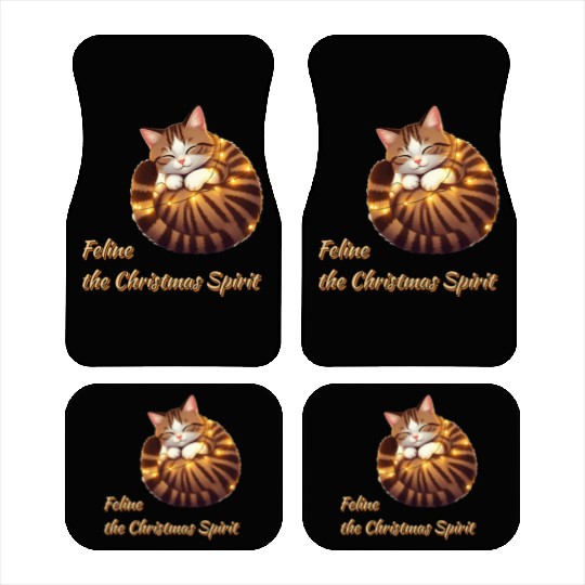 Feline Christmas Spirit Car Mats