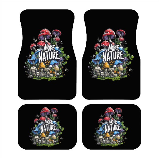 Flowers, Mushrooms, and Birds in Nature Meadow Car Mats