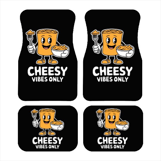 Cheesy Vibes Only Cartoon Delight Car Mats