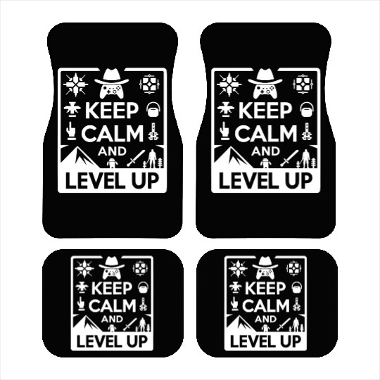 Keep Calm and Level Up Car Mats