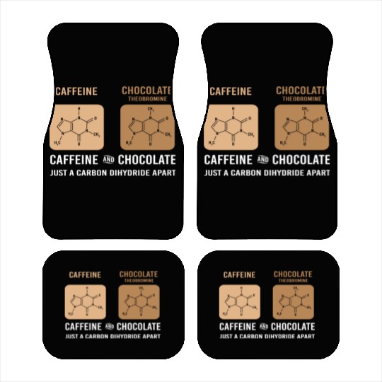 Caffeine Chocolate Funny Organic Chemistry Car Mats