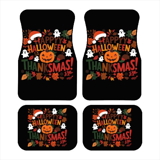 Happy Halloween Thanksmas Car Mats
